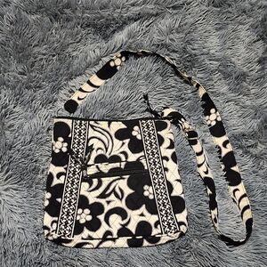 Vera Bradley Black and White Floral Crossbody Bag